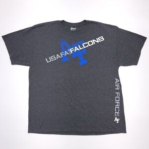 Air Force Falcons T Shirt Mens Large Gray Front Graphics AF‎